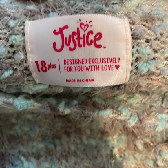 blue and grey sweater with color changing sequins - Picture 3 of 4